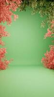 Green Screen Backdrop with Vibrant Foliage in Children's TV Show Setting for Creative Insertion and Dynamic Visual Effects in Kids Programming and Fun Production Design photo