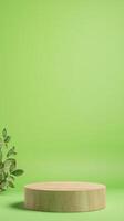 Minimalist Product Display With Green Screen Background and Rotating Platform for Versatile Branding and Advertisements photo