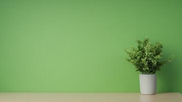 Green Screen Behind Writer's Desk with Minimalist Plant Setup for Creative Inspiration and Modern Home Office Design photo