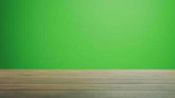 Green Screen Embedded in Desk Surface Ideal for Virtual Productions and Interactive Displays in Modern Workspaces and Digital Content Creation with Copy Space for Versatile Design Applications photo