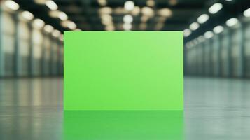 Green Screen Panel in Factory Setting for Advanced Technology and Industrial Innovation in Manufacturing Workflow Visualization photo