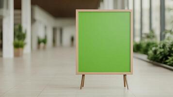 Green Screen on Shopping Mall Directory Board in Modern Interior for Advertising and Marketing Display photo