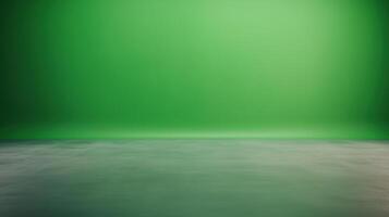 Green Wall Background With Floor Seamlessly Blending Into A Vibrant Minimalist Space Perfect For Creative Designs And Modern Interiors Or Artistic Presentations With Copy Space Possibilities photo