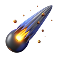 3D Render of a Blazing Comet png
