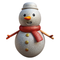 Smiling Snowman with Red Scarf png