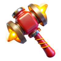 Flaming Hammer 3D Model png