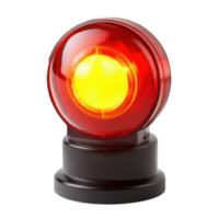 Bright Red Alert Indicator Light on transparent background. png