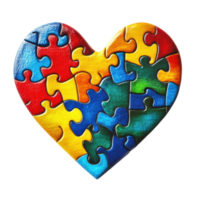 Autism Awareness Heart Image on transparent background. png