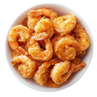 Delicious Fried Shrimp Dish on transparent background. png