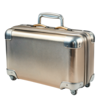 Metallic Suitcase White Background on transparent background. png