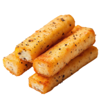 Crispy Mozzarella Sticks Food on transparent background. png