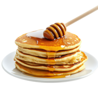 Delicious Pancakes with Honey on transparent background. png