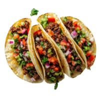 Delicious Tacos on White on transparent background. png
