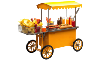 Vibrant Hot Dog and Chips Cart with Delicious Condiments Perfect for Street Food Events and Outdoor Gatherings. png