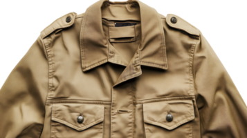 Stylish Khaki Utility Jacket with Epaulets for Versatile Outdoor Fashion and Everyday Wear, Perfect for Adding a Touch of Edge to Your Wardrobe. png
