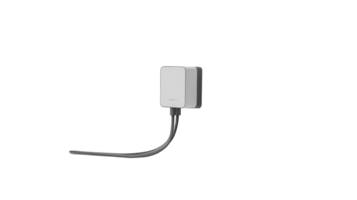 A laptop charger plugged into a power outlet, showcasing the convenience of charging devices at home or office to ensure device functionality while working or studying.. png