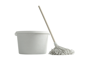A Versatile Mop Bucket with Mop Set on a Clean White Background, Ideal for Household Cleaning Tasks and Commercial Use. png