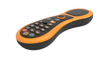 A sleek remote control for television set placed on a clean white background, ideal for showcasing modern home entertainment gadgets and accessories in digital marketing or e-commerce platforms.. png