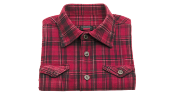 Stylish Red Plaid Flannel Shirt Featuring a Classic Button-Down Design Perfect for Casual Outings and Seasonal Layering. png
