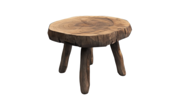 A Rustic Wooden Side Table Perfect for Adding Charm to Your Living Room or Bedroom Decor, Ideal for Styling with Decorative Items or as a Functional Piece. png