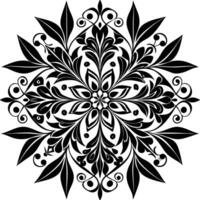 a black and white design with a floral pattern vector