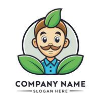 a man with a mustache and mustache logo vector