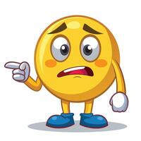 emoticon character sad face pointing finger at something vector