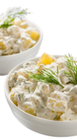 Potato Salad with Fresh Dill in Bowls png