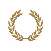 Golden Laurel Wreath Circular Frame of Olive Branches png
