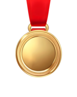 Golden Medal with Red Ribbon A Symbol of Achievement and Victory png