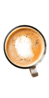 Overhead View of a Coffee Drink with Latte Art png