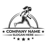 a logo for a running company vector