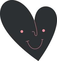 Black playful heart with face vector