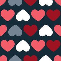 Seamless pattern of colorful hearts for Valentine's Day vector