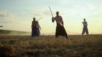 Cossacks practicing with sabres in field 01 video