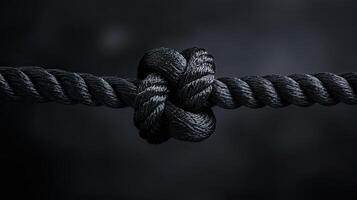 Intricate Knot in Black Rope A Powerful Symbol of Connection photo