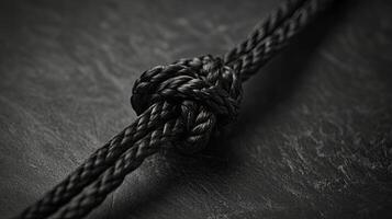 Intricate Black Rope Knot - A Masterpiece of Detail photo