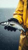 Freshly Caught Salmon in the Rain photo