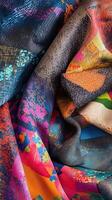 Vibrant Multicolor Abstract Fabric Design photo
