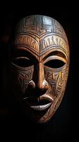 Intricate Carved Wooden Mask - A Timeless Piece of Tribal Art photo