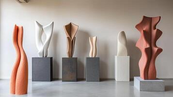 Abstract Modern Sculptures on Display photo