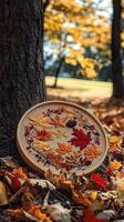 Autumn Leaves Embroidery A Fall-Inspired Artwork photo