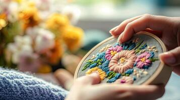 Intricate Floral Embroidery Design photo
