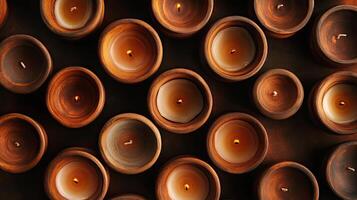 Rustic Candles in Terracotta Bowls - Cozy Home Decor photo