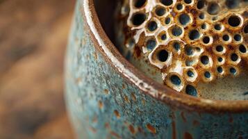 Intricate Ceramic Vessel with Stunning Texture and Design photo