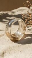 Delicate Gold Glitter Resin Bracelet - Chic Accessory photo