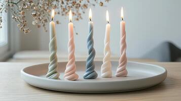 Elegant Spiral Candles A Touch of Artistic Flair for Your Home photo