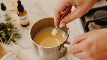 Homemade Natural Skincare Recipe - Melting Ingredients photo