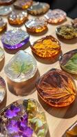 Stunning Pressed Flowers Leaves in Resin Art photo