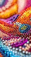 Vibrant Beaded Embroidery Art - Colorful Beadwork photo